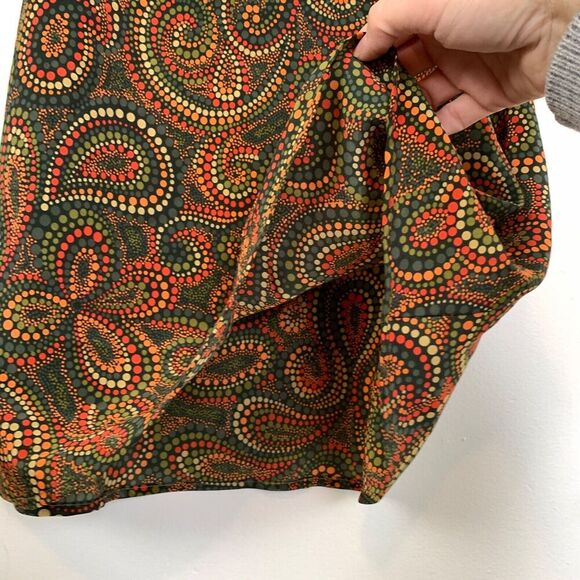Vtg 90s Paisley Floral Midi Skirt M Brown Boho Fairy Grunge Witchy Eclectic - Picture 2 of 7